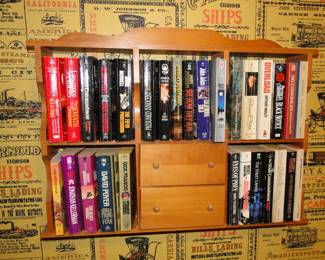 Paperback books, and that is one amazing shelving unit too