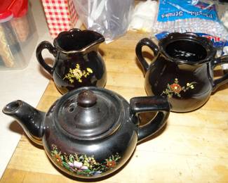 Three piece, black tea service set