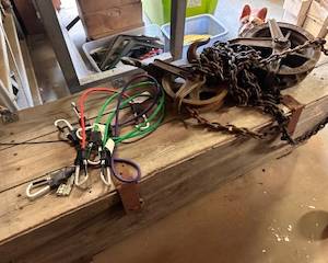 old chain and pulleys