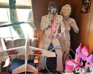 Elvis and Marylin cardboard stand ups.