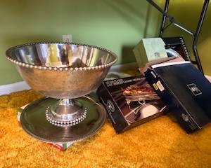 huge silver style punch bowl