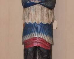 7' Tall Wooden Cigar Indian Statue