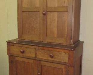 2 piece Walnut Step Back Cabinet
