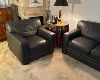 Gray Leather Armchair