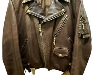 SCHOTT Custom Leather Jacket, Size 44. Pockets for Smokes and Conceal & Carry Pocket Added to Sleeve