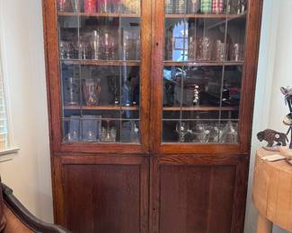 Tiger oak china cabinet 