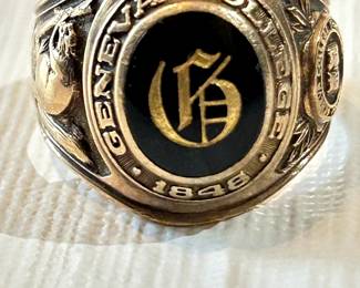 Gold & Onyx, Vintage Mens Ring, Gold