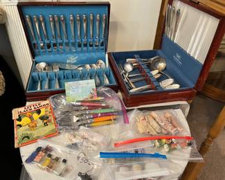 2 sets of silver plate flatware.  Interesting French flatware and some cool smalls.