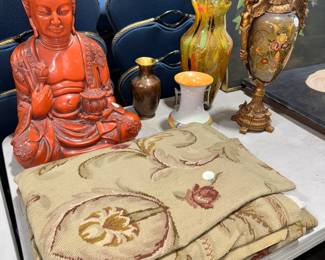 Vases, Buddha and Tapestry Orlando estate Auction