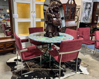 Patio Table, Wooden Buddha and Chairs Orlando
