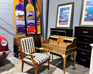 Vintage gold Desk and Chair Orlando Estate Auction