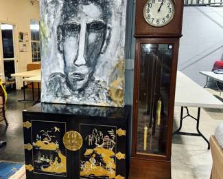 Asian Cabinet, Artwork and Grandfather Clock Orlando Estate Auction