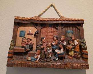 vintage German wax plaque