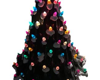 ceramic christmas tree with light/base