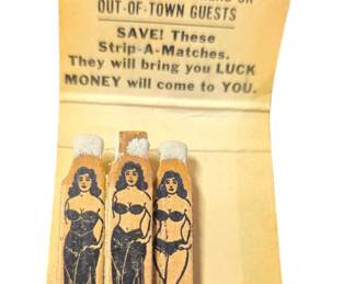 partial 1950s feature matchbook