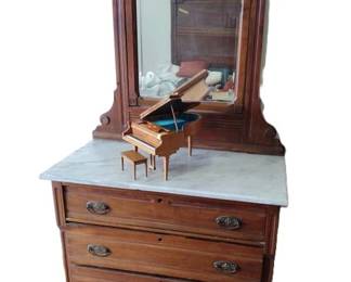 Victorian marble top chest