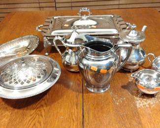 Silver plated serving items