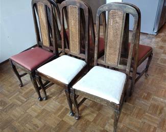set 1920s queen Anne style dining chairs