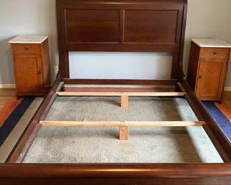 Mahogany queen bed frame (as found)