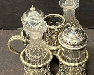 Antique SP cruet set