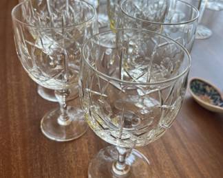 Thumbprint crystal set - lot of 5. May be Stuart crystal.