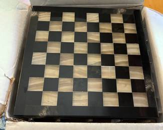 Marble / onyx 7.5" chess set - new in box