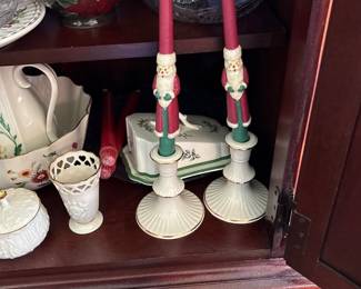 ceramic candlestick holders / christmas candle