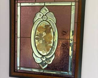 victorian english leaded stained glass wall panel