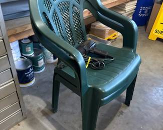 green outdoor plastic chairs