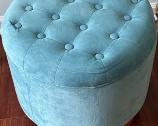 Large Round Button Tufted Ottoman with Storage