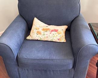 oversized blue sofa club chair