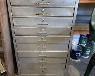 vintage industrial flat filing cabinet