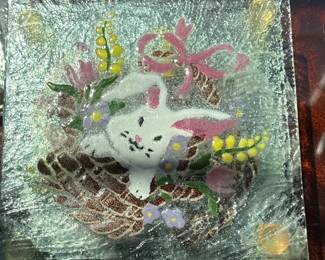 Easter fused glass coasters