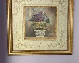 framed print purple hydrangea