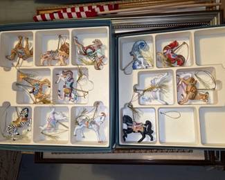 Lenox Carousel Porcelain Christmas Ornaments - 1989