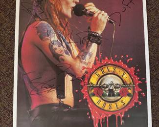 Guns & Roses - November Rain Poster - Autographed by Entire Band