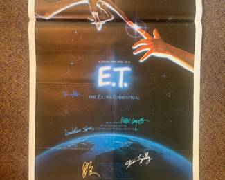 DXP12 - E.T. The Extra Terrestrial Original Movie Poster, Signed , COA