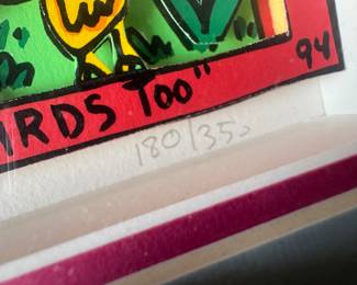 WA14 James Rizzi - Cats and Dogs Are Love Birds Too, 14"W x 12"H , Signed / Edition 180/350