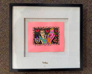 WA13 James Rizzi - Flowers For My Love, 18"W x 16"H, Signed / Edition XIII