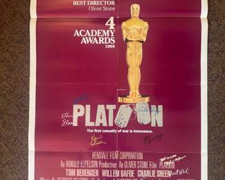 DXP16 Platoon Original Movie Poster, Signed, COA