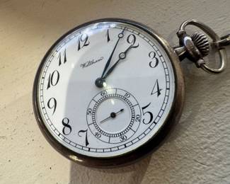 Men's Waltham Pocket Watch (Sterling Silver) with Men's Basketball Medals (10K Gold Each)