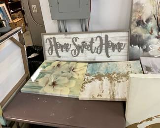 Assorted Wood & Canvas Wall Hangings