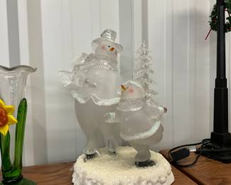 Heritage Mint Skating Snowman Figurine