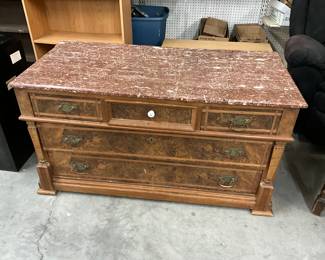 Marble Top Wood Dresser