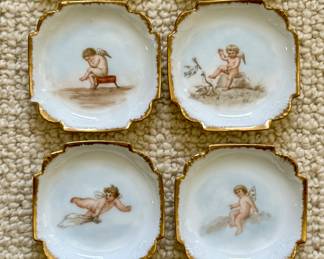 Hand Painted Limoges Cherub Plates
