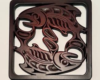 Boma Fish handmade recycled glass mini-trivet from Canada