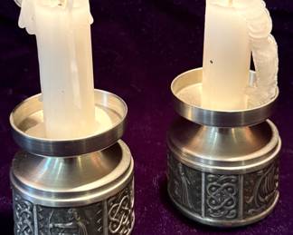 Pewter Nordic candle holders