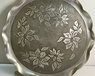 R. Morton pewter plate