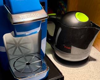 Keurig K-Cup brewer and T-Fal electric tea pot