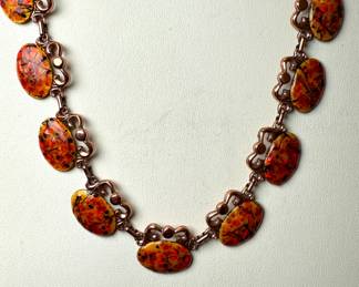 Matisse Renoir orange speckled necklace